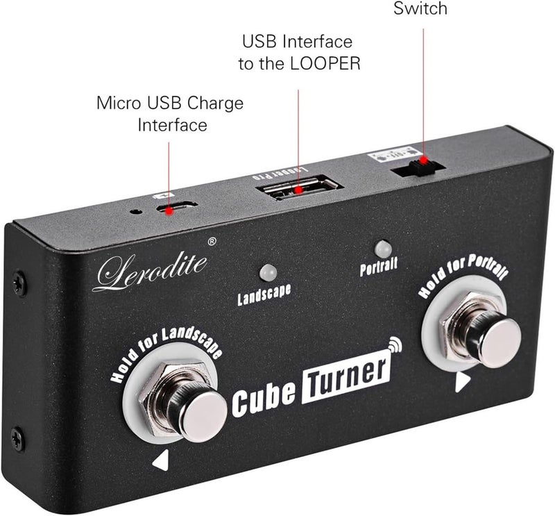 Lerodite Page Pedal Turner, External Pedal Controller,Music Score Control the Turning Function Page Up Page Down for Guitar Effect Pedal,Tablet,Mobile Phone - Image 5
